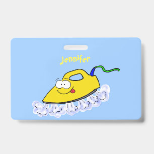 Tarjeta De Identificación Funny ilustracion de lavandería de hierro personal
