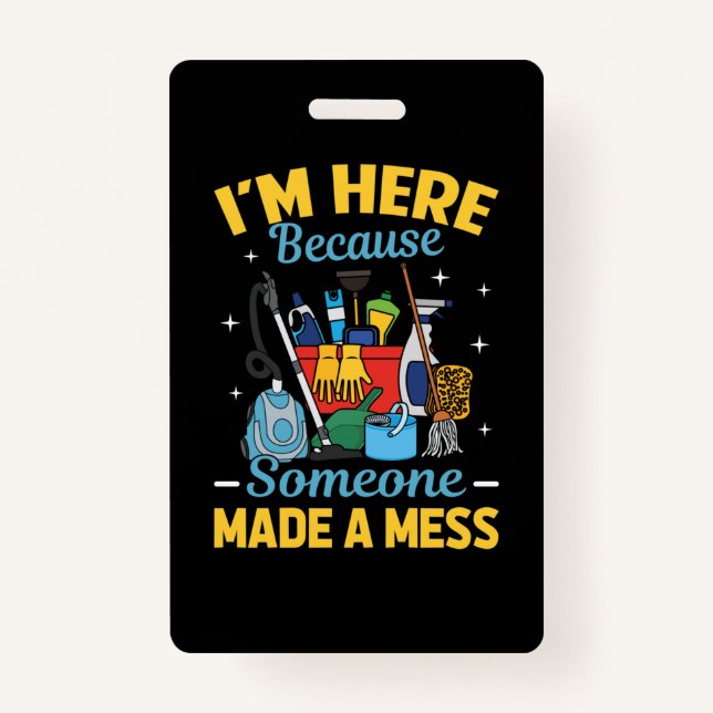 Tarjeta De Identificación Funny Janitor (Anverso)