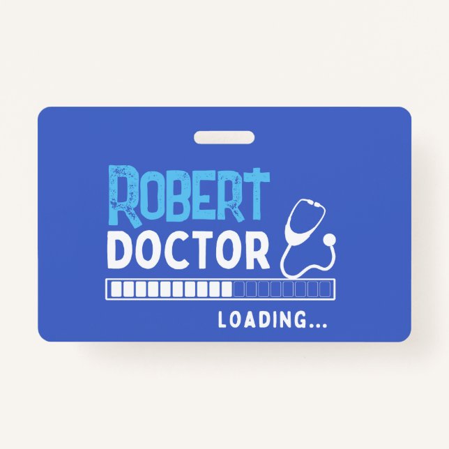 Tarjeta De Identificación Funny Médica cargando bar Médica de futuro médico (Anverso)