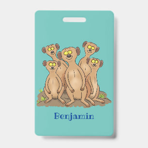 Tarjeta De Identificación Funny meerkat ilustracion personalizado familiar