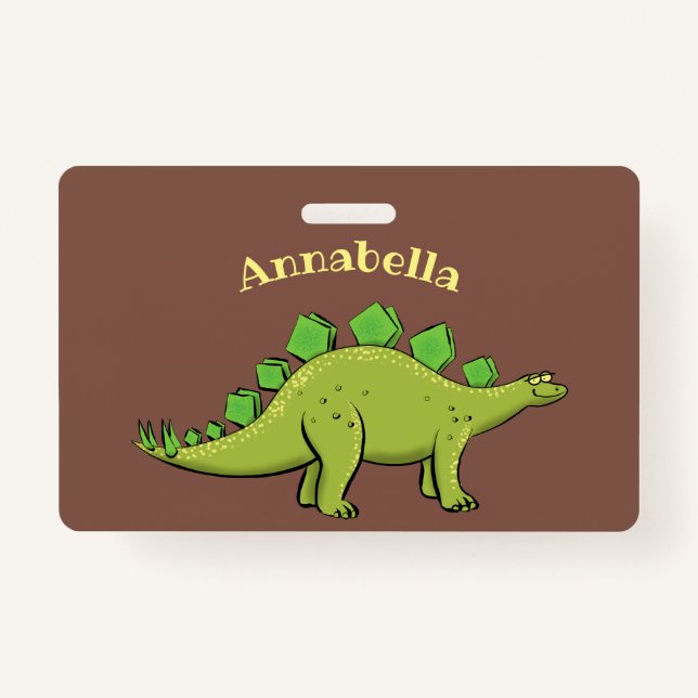 Tarjeta De Identificación Funny stegosaurus dinosaur personalizado (Anverso)