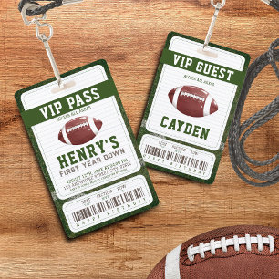 Tarjeta De Identificación Fútbol Primer Año Descenso Pase Vip Invitado cumpl