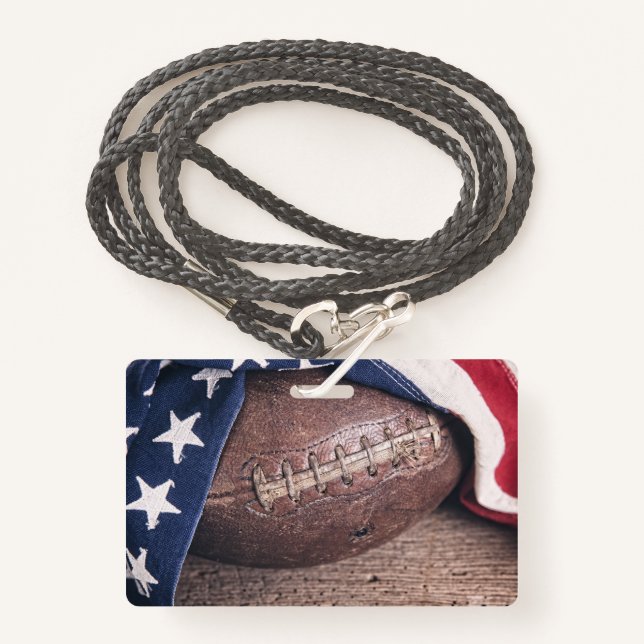 Tarjeta De Identificación Fútbol vintage y bandera (Anverso son cordón)