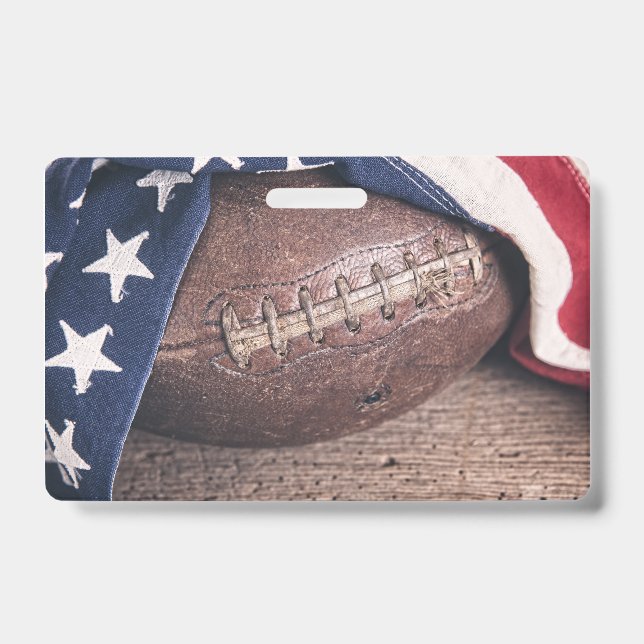 Tarjeta De Identificación Fútbol y bandera vintage (Parte frontal)