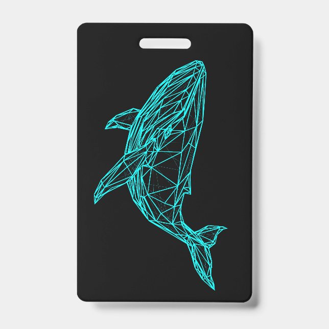 Tarjeta De Identificación Futuristic Geometric Whale Badge (Parte frontal)