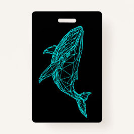 Tarjeta De Identificación Futuristic Geometric Whale Badge