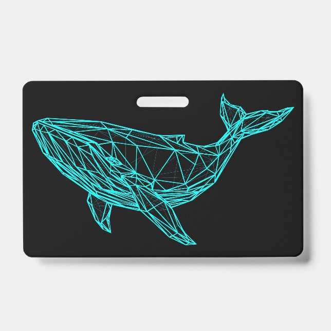 Tarjeta De Identificación Futuristic Geometric Whale Badge (Parte frontal)