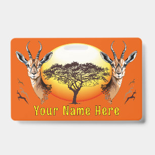 Tarjeta De Identificación Gacela Antílope Salvaje Africano Animal