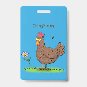 Tarjeta De Identificación Gallo divertido rústico caprichoso cartoon