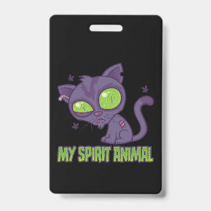 Tarjeta De Identificación Gatito Zombie es mi animal espiritual