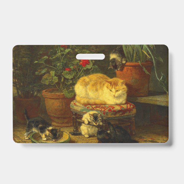 Tarjeta De Identificación Gatitos en Juego (Parte frontal)