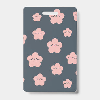 Tarjeta De Identificación Gato de Flor Rosa | Gato de cara linda | Amante de