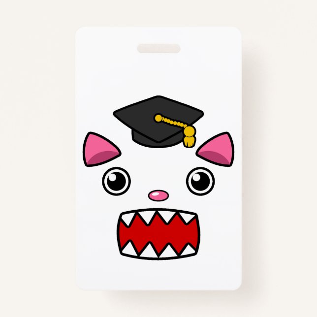 Tarjeta De Identificación Gato de graduación excitado (Anverso)