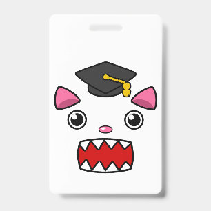 Tarjeta De Identificación Gato emocionado de graduación