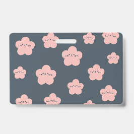 Tarjeta De Identificación Gato Flor Rosa | Gato de cara linda | amante del g
