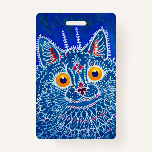 Tarjeta De Identificación Gato gótico azul (Anverso)