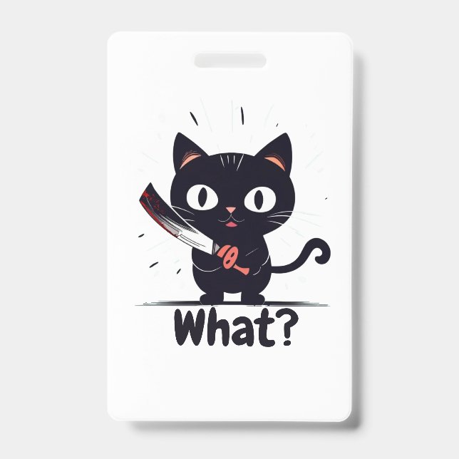 Tarjeta De Identificación Gato Malo - ¿Qué? (Parte frontal)