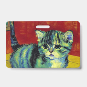 Tarjeta De Identificación Gato Tabby de Van Gogh