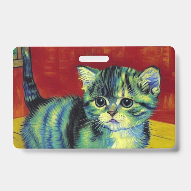 Tarjeta De Identificación Gato Tabby de Van Gogh (Parte frontal)