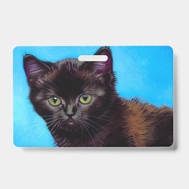Tarjeta De Identificación Gato y flores de Van Gogh (Parte frontal)
