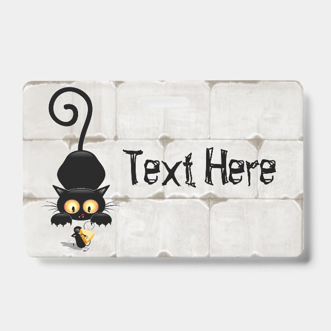 Tarjeta De Identificación Gato y ratón con personajes de dibujos animados di (Parte frontal)