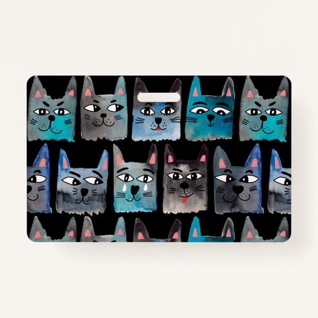 Tarjeta De Identificación Gatos azules (Anverso)