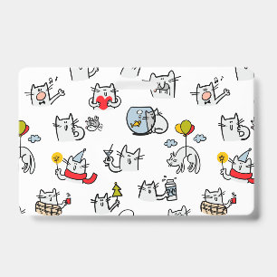 Tarjeta De Identificación Gatos divertidos, leche y magia.
