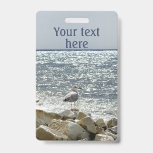 Tarjeta De Identificación Gaviota y mar