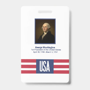 Tarjeta De Identificación George Washington Badge