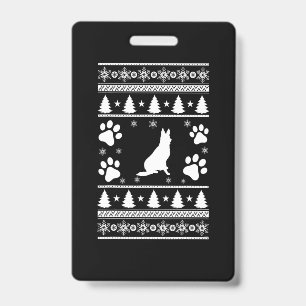 Tarjeta De Identificación German Shepherd Christmas