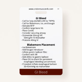 Tarjeta De Identificación GI Bleed