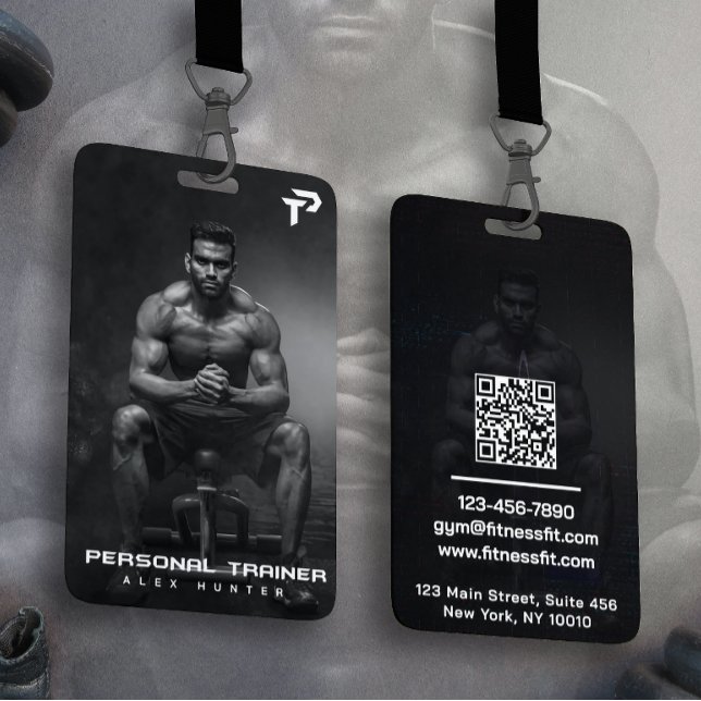 Tarjeta De Identificación Gimnasio de entrenador personal personalizado (2 L (Subido por el creador)