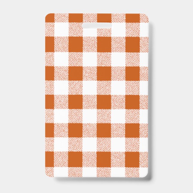 Tarjeta De Identificación Gingham Check Brown (Parte frontal)