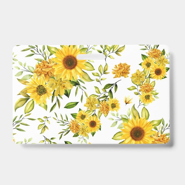 Tarjeta De Identificación Girasol Acuarela 8 (Parte frontal)