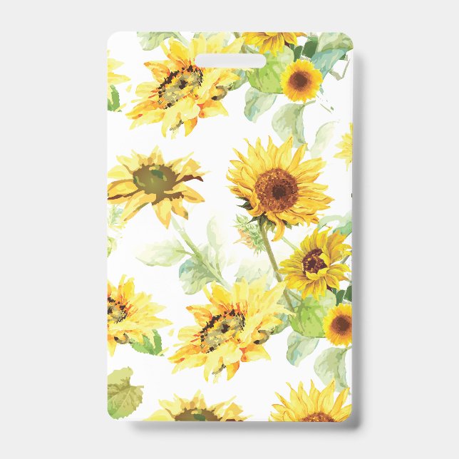 Tarjeta De Identificación Girasol al aguada (Parte frontal)