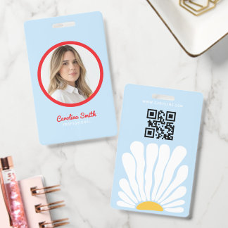 Tarjeta De Identificación Giratorio girasol retro boho negocio 