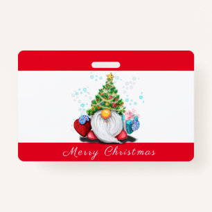 Tarjeta De Identificación Gnome con placa Fiesta para Navidades de regalo