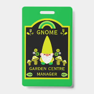 Tarjeta De Identificación Gnome del centro de jardín