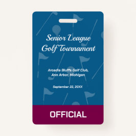 Tarjeta De Identificación Golf Event Security Badge – Security & Access Pass