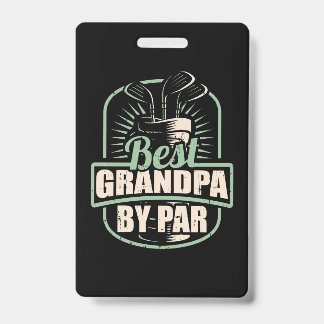 Tarjeta De Identificación Golfista Mejor Abuelo Por Par