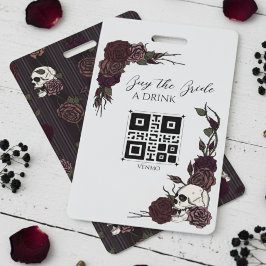 Tarjeta De Identificación Gothic Skull Buy the Bride a Drink QR Code