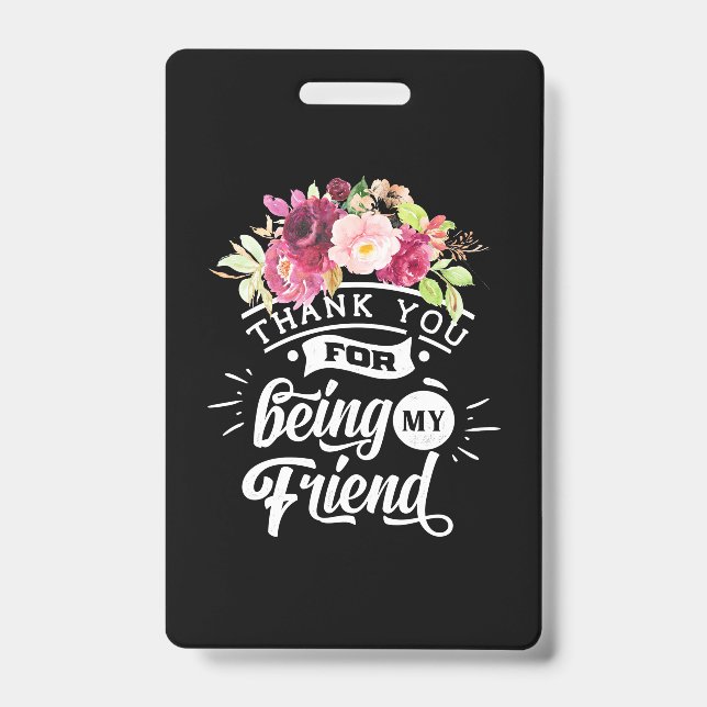 Tarjeta De Identificación Gracias Por Ser Mis Amigos (Anverso)