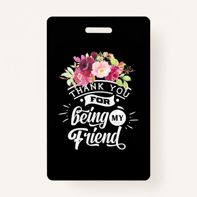 Tarjeta De Identificación Gracias Por Ser Mis Amigos (Anverso)