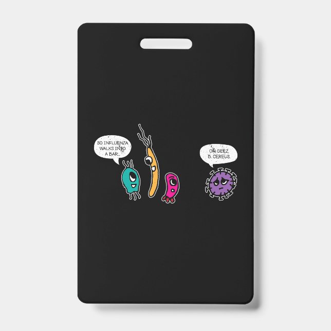 Tarjeta De Identificación Graciosa bacterias Pun Biólogo de Ciencias de la B (Anverso)