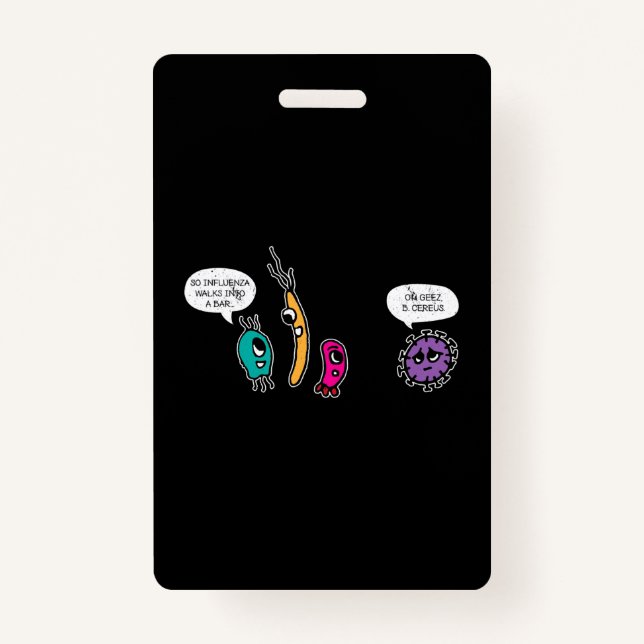 Tarjeta De Identificación Graciosa bacterias Pun Biólogo de Ciencias de la B (Anverso)