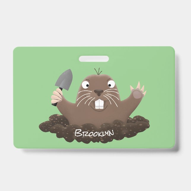 Tarjeta De Identificación Gracioso gopher digging personalizado ilustracion (Parte frontal)