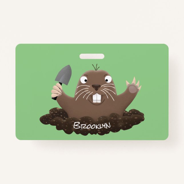 Tarjeta De Identificación Gracioso gopher digging personalizado ilustracion (Anverso)