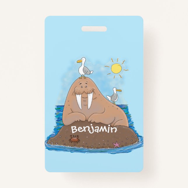 Tarjeta De Identificación Gracioso ilustracion personalizado de moras felice (Anverso)