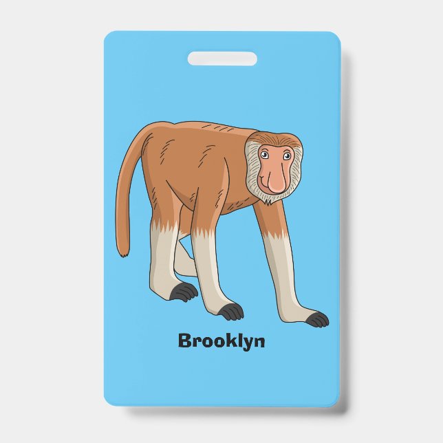 Tarjeta De Identificación Gracioso proboscito personalizado ilustracion (Parte frontal)