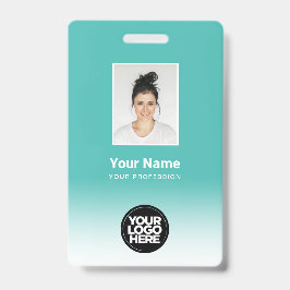 Tarjeta De Identificación Gradiente de Foto de Empleado Personalizada Turque